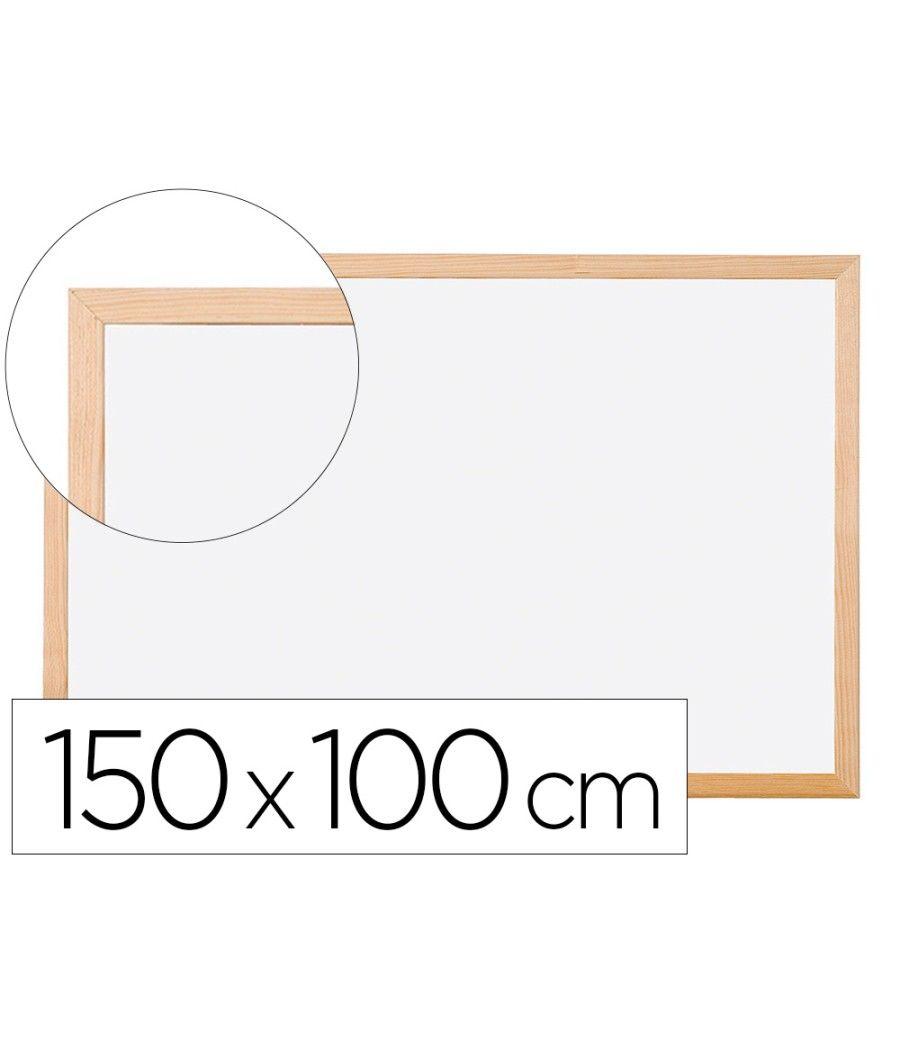 Pizarra blanca q-connect laminada marco de madera 150x100 cm - Imagen 2