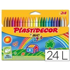Lápices cera plastidecor caja de 24 colores - Imagen 2