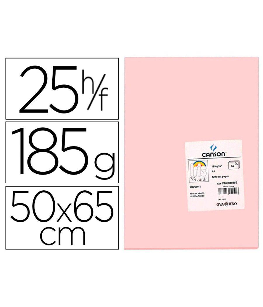 Cartulina guarro rosa -50x65 cm -185 gr pack 25 unidades - Imagen 2