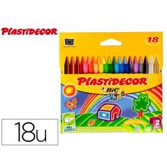 Lápices cera plastidecor caja de 18 colores - Imagen 2