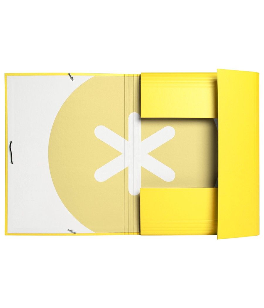 Carpeta liderpapel antartik gomas a4 3 solapas cartón forrado trending color amarillo - Imagen 8