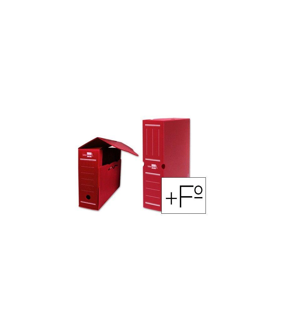 Caja archivo definitivo plástico liderpapel rojo 387x275x105 mm pack 5 unidades - Imagen 2