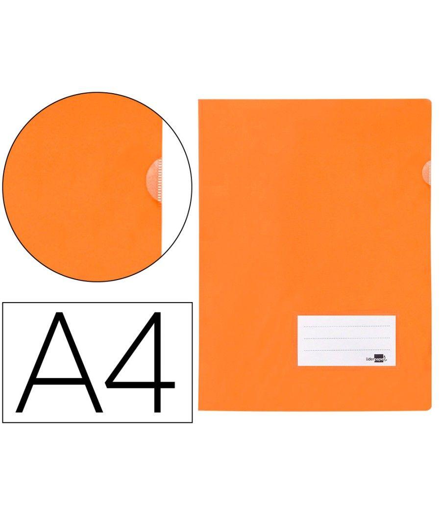 Carpeta liderpapel dossier a4 u ero naranja flúor opaco pack 10 unidades - Imagen 2