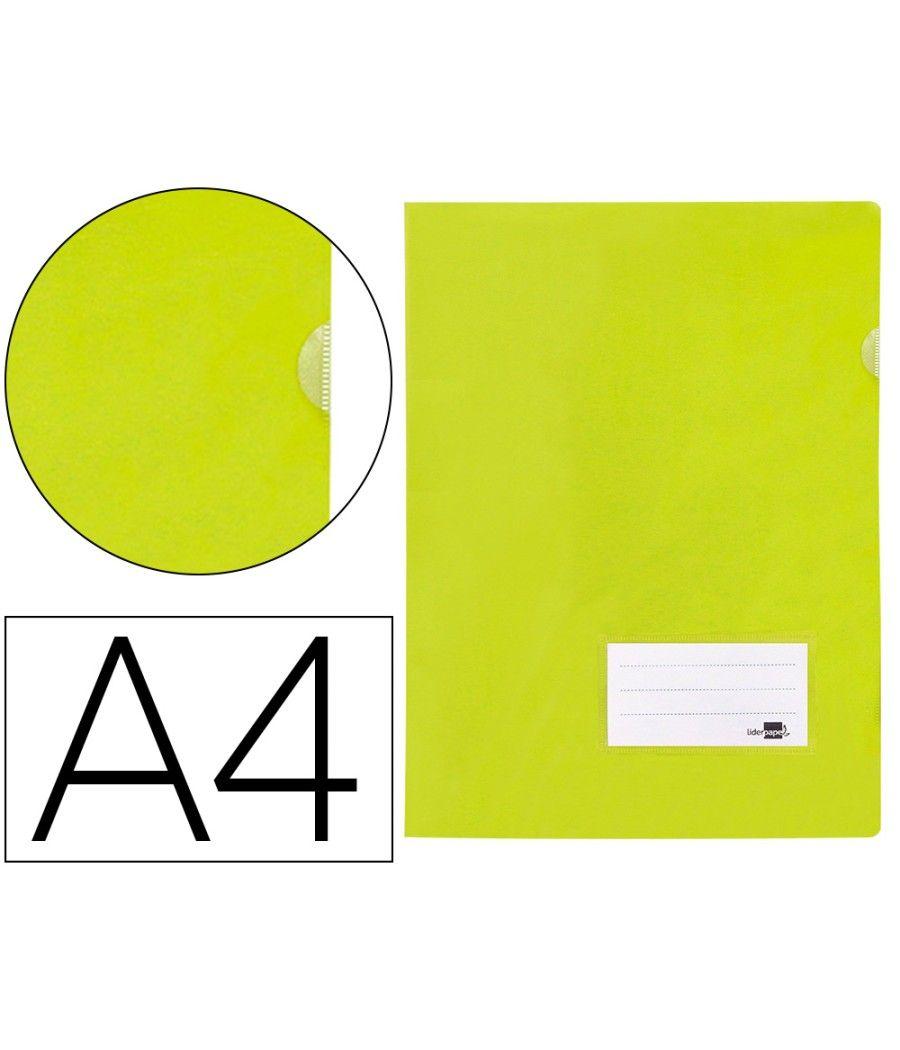 Carpeta liderpapel dossier a4 u ero amarillo flúor opaco pack 10 unidades - Imagen 2