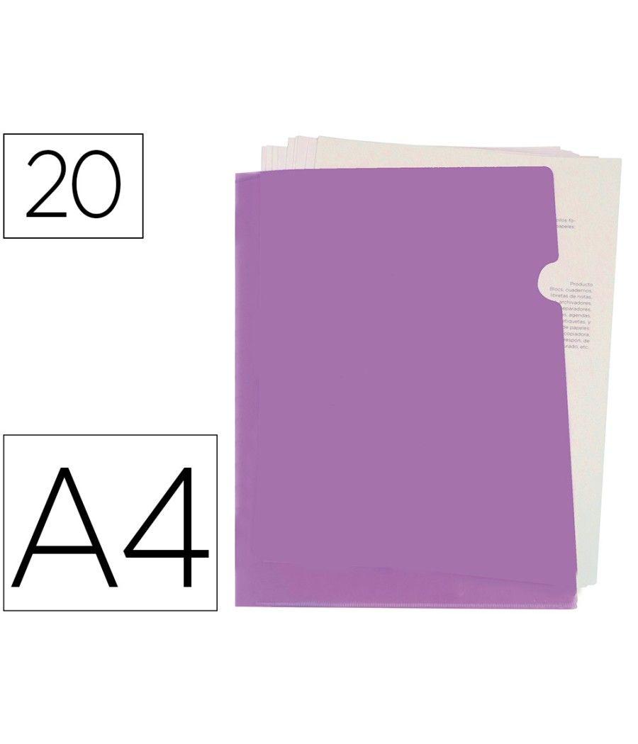 Carpeta liderpapel dossier uñero polipropileno din a4 lavanda opaco 20 hojas pack 10 unidades - Imagen 2