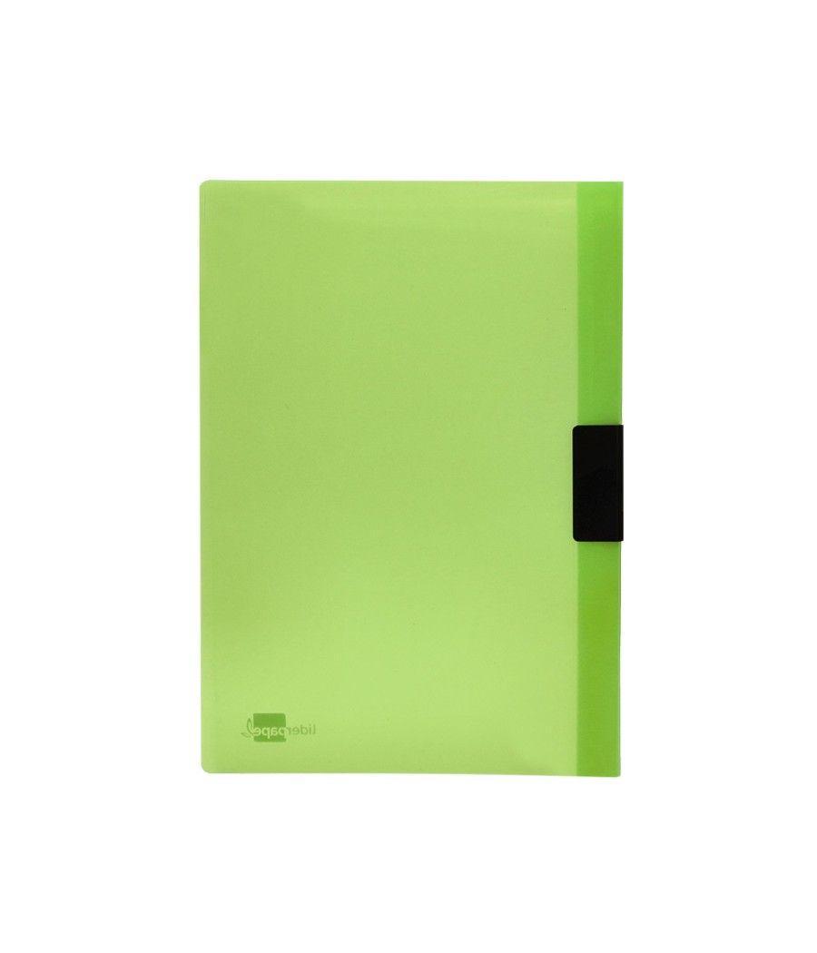 Carpeta liderpapel dossier pinza lateral polipropileno din a4 verde translucido 60 hojas pinza deslizante - Imagen 4