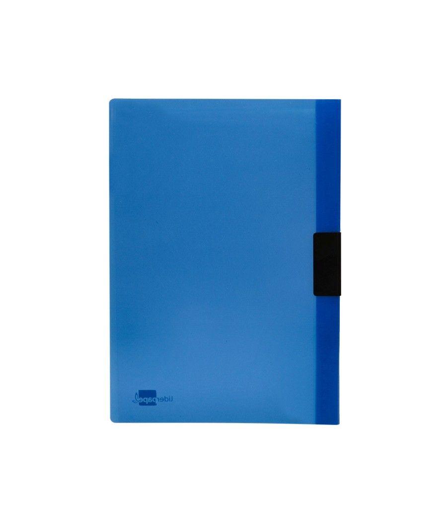 Carpeta liderpapel dossier pinza lateral polipropileno din a4 azul translucido 60 hojas pinza deslizante - Imagen 4