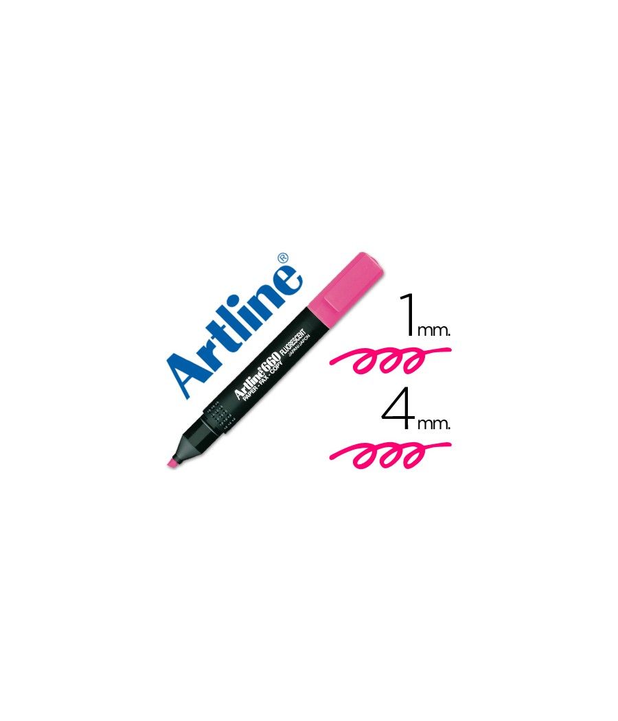 Rotulador artline fluorescente ek-660 rosa -punta biselada pack 12 unidades - Imagen 2