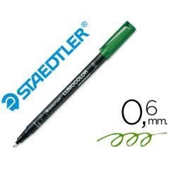 Rotulador staedtler lumocolor retroproyeccion punta de fibrapermanente 318-5 verde punta fina redonda 0.6 mm pack 10 unidades - 