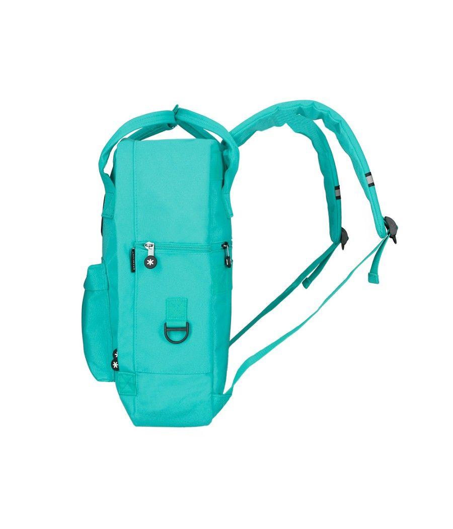 Cartera antartik mochila 2 asas y bolsillos exteriores menta 300x115x390 mm - Imagen 9