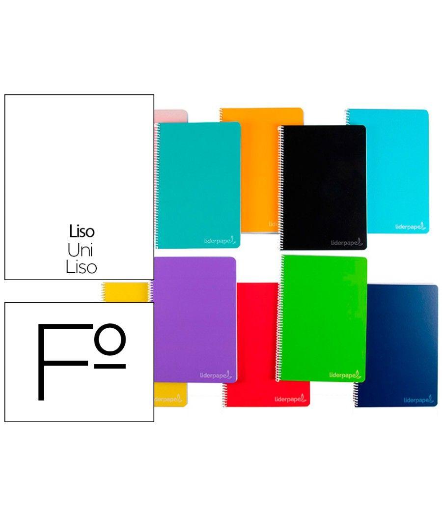 Cuaderno espiral liderpapel folio witty tapa dura 80h 75gr liso sin margen colores surtidos pack 5 unidades - Imagen 2