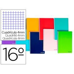Cuaderno espiral liderpapel bolsillo dieciseavo smart tapa blanda 80h 60gr cuadro 4mm colores surtidos