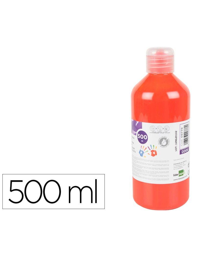 Pintura dedos liderpapel botella de 500 ml rojo - Imagen 2