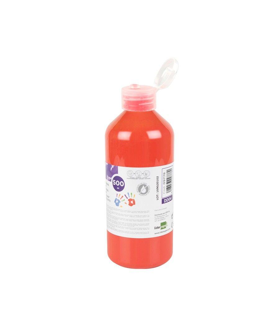 Pintura dedos liderpapel botella de 500 ml rojo - Imagen 3