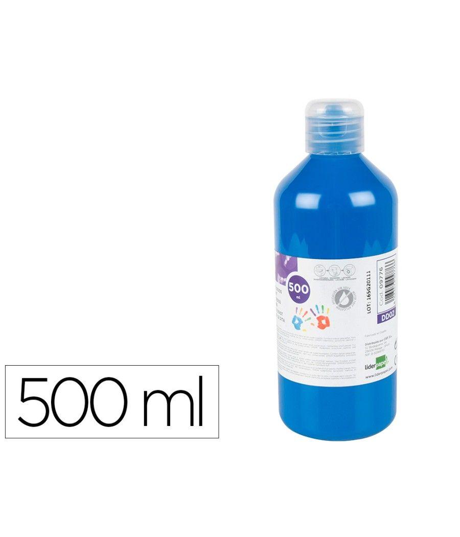 Pintura dedos liderpapel botella de 500 ml azul - Imagen 2