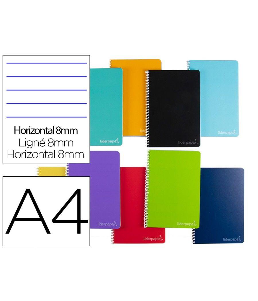 Cuaderno espiral liderpapel a4 micro witty tapa dura 140h 75gr horizontal 8mm 5 bandas 4 taladros colores surtidos - Imagen 2