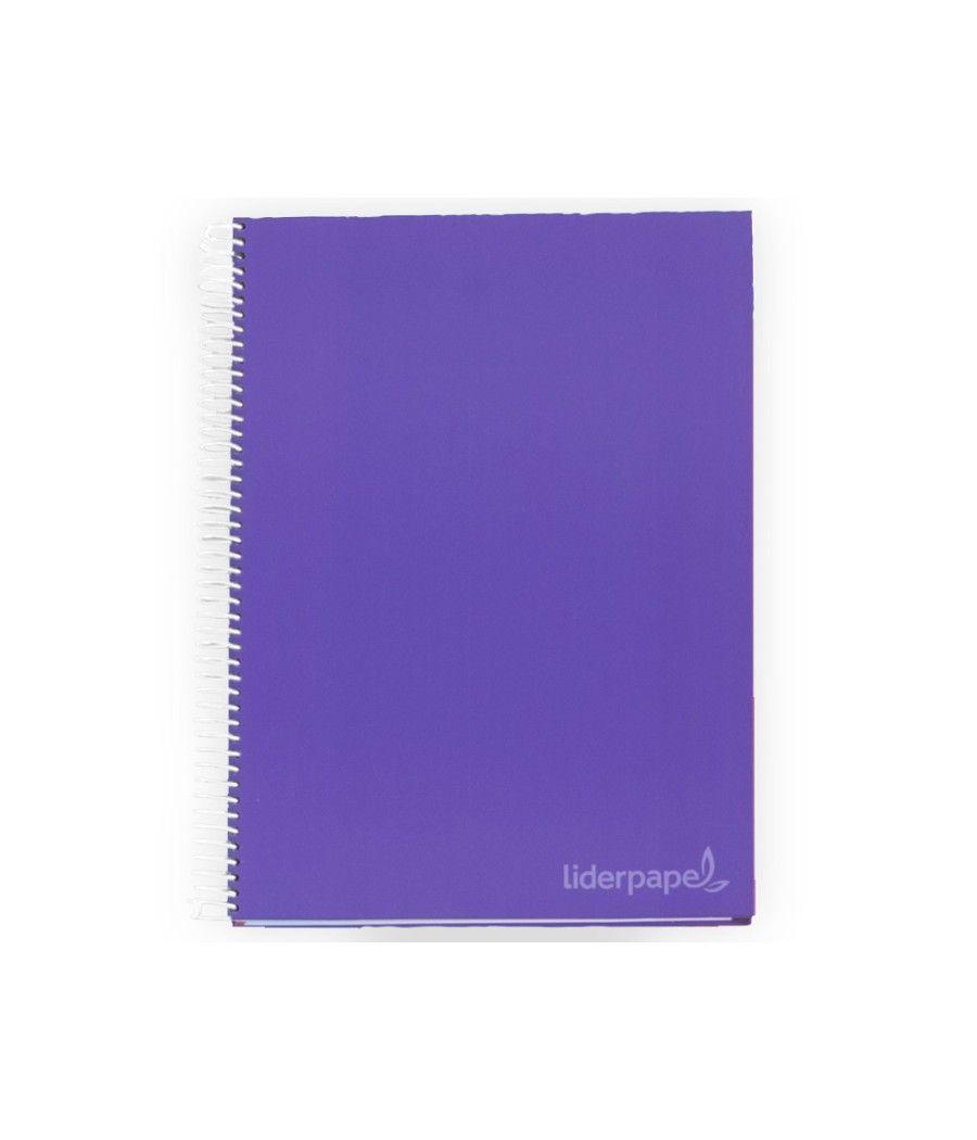 Cuaderno espiral liderpapel a4 micro jolly tapa forrada 140h 75 gr cuadro 5mm 5 bandas4 taladros colores surtidos - Imagen 3