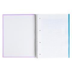 Cuaderno espiral liderpapel a4 micro jolly tapa forrada 140h 75 gr cuadro 5mm 5 bandas4 taladros colores surtidos - Imagen 4