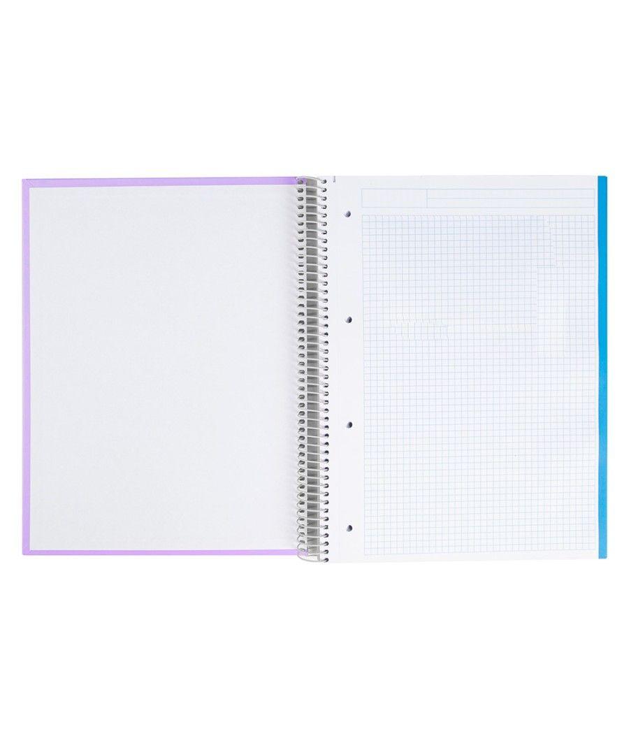 Cuaderno espiral liderpapel a4 micro jolly tapa forrada 140h 75 gr cuadro 5mm 5 bandas4 taladros colores surtidos - Imagen 4