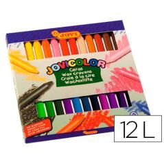 Lápices cera jovicolor caja de 12 colores PACK 5 UNIDADES