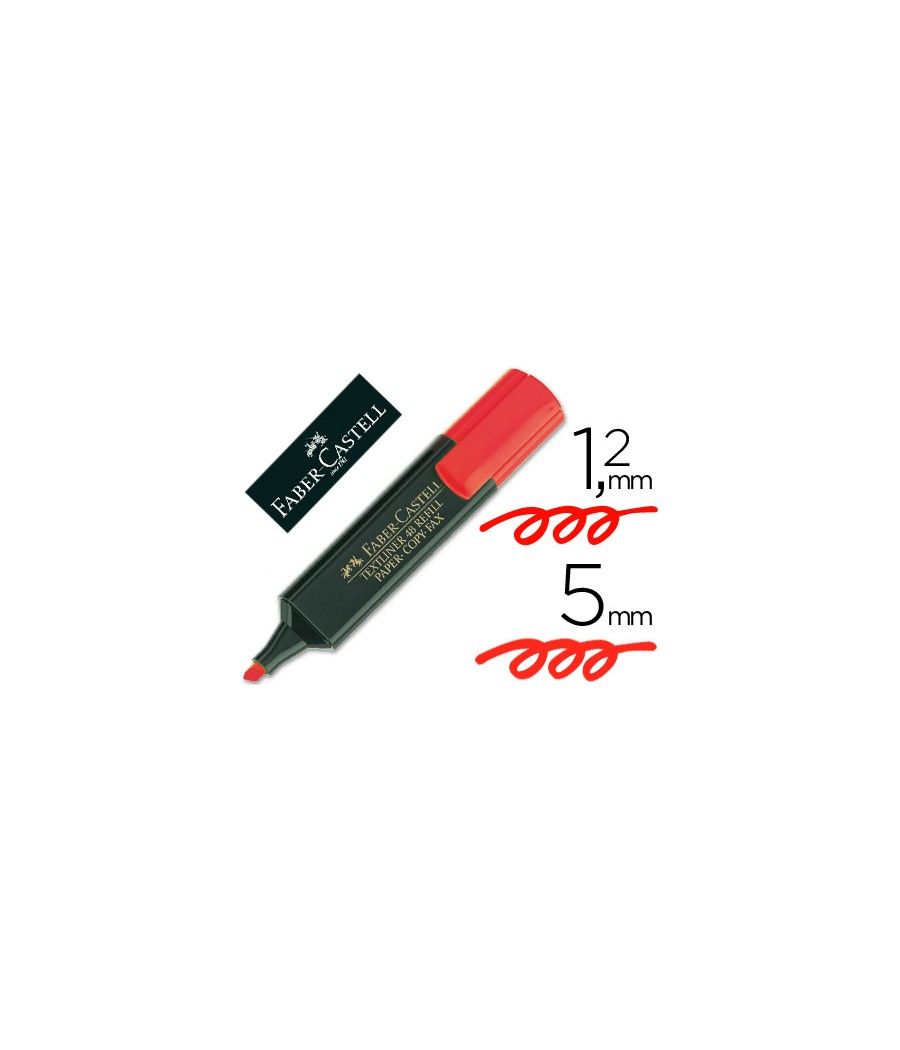 Rotulador faber fluorescente 48-21 rojo pack 10 unidades - Imagen 2