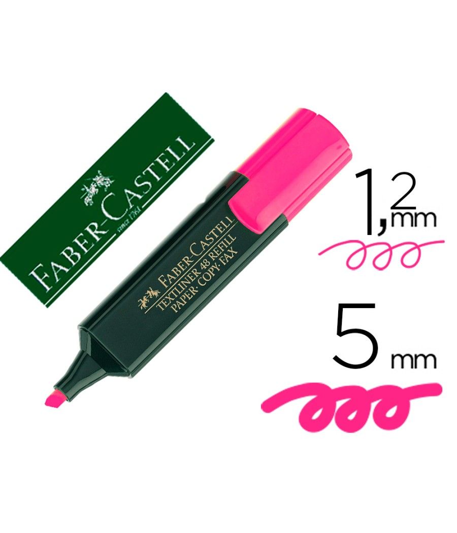 Rotulador faber fluorescente 48-28 rosa pack 10 unidades - Imagen 4