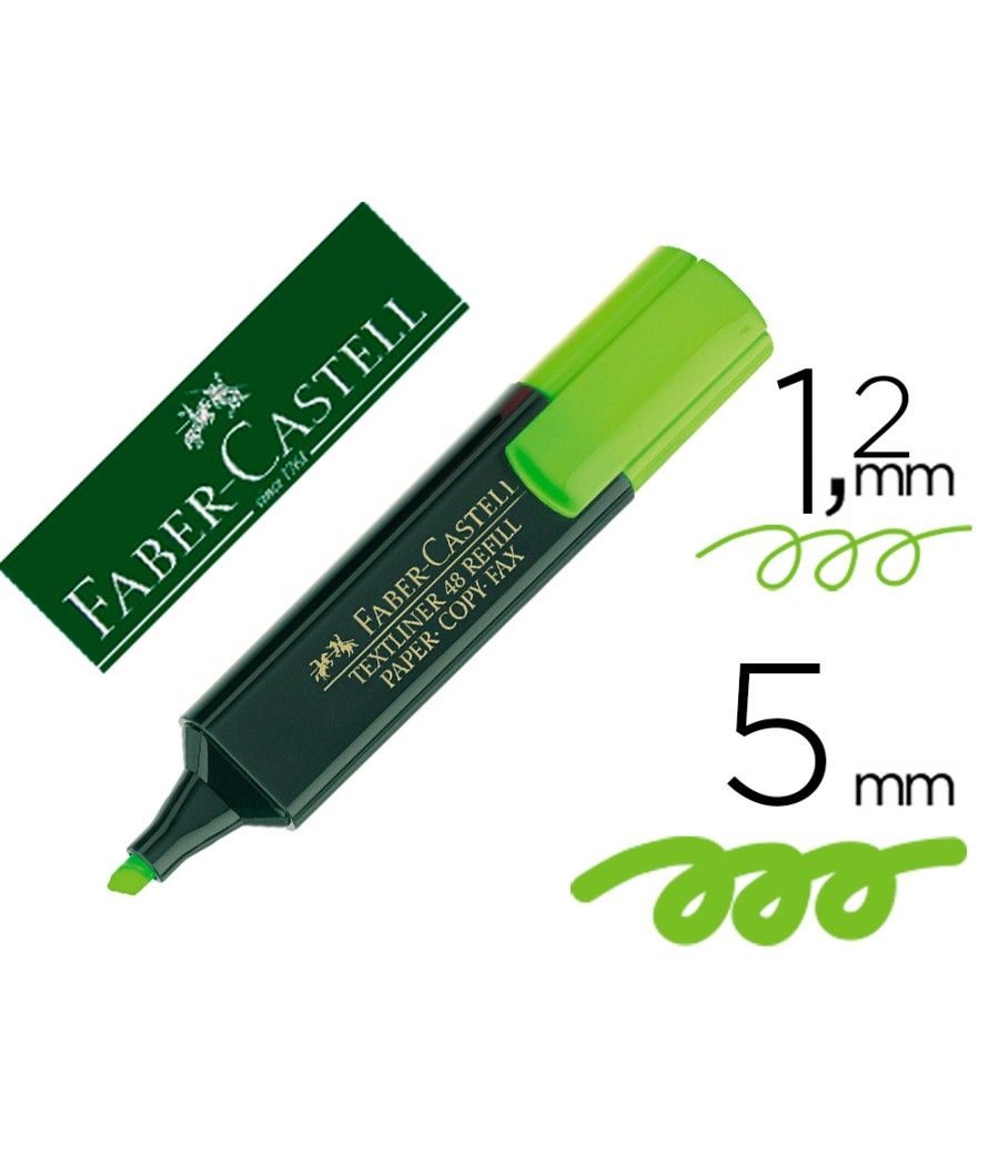 Rotulador faber fluorescente 48-63 verde pack 10 unidades - Imagen 5