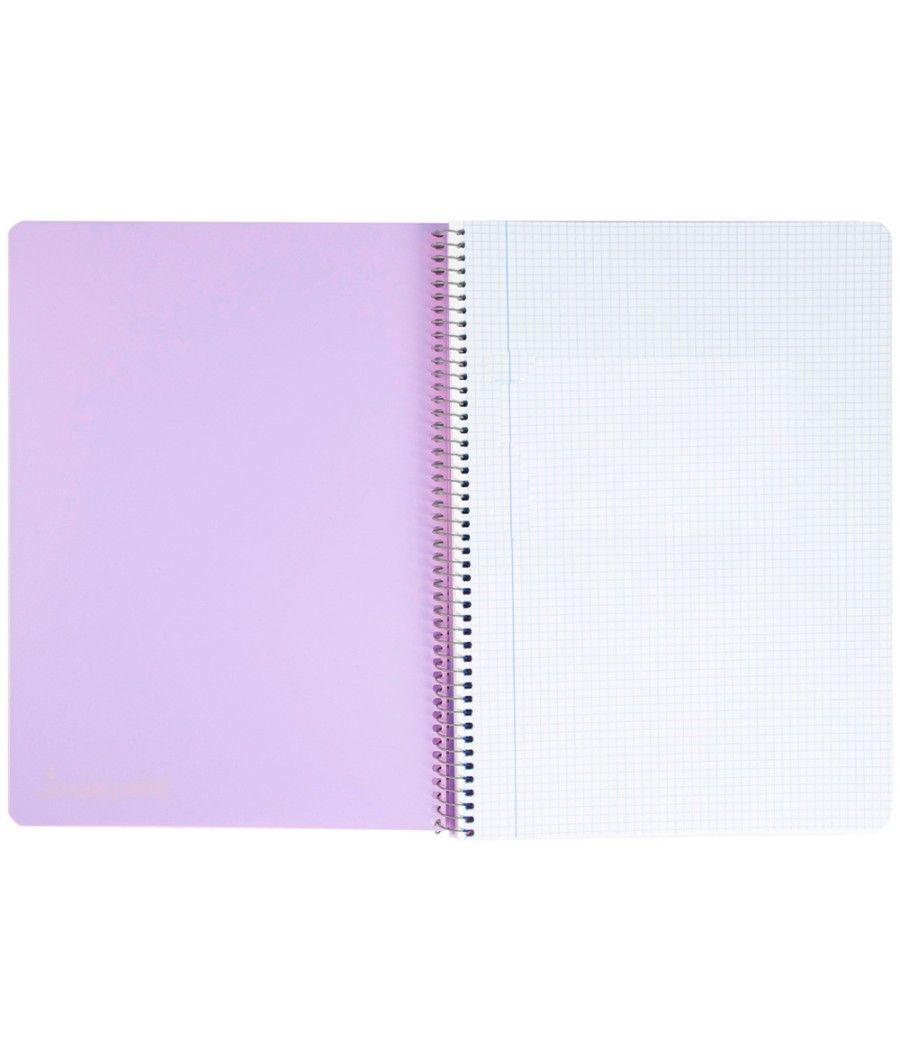 Cuaderno espiral liderpapel a4 wonder tapa plástico 80h 90gr cuadro 4mm con margen colores surtidos - Imagen 4