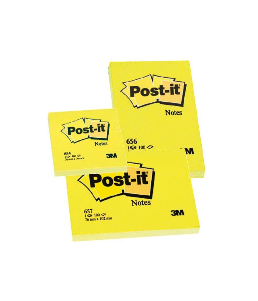 Bloc de notas adhesivas quita y pon post-it 76x127 mm con 100 hojas 655 pack 12 unidades - Imagen 3
