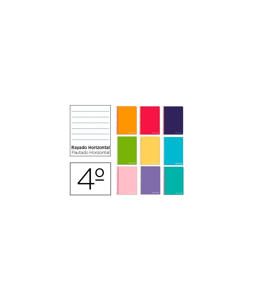 Cuaderno espiral liderpapel cuarto witty tapa dura 80h 75gr rayado horizontal 8mm con margen colores surtidos - Imagen 2