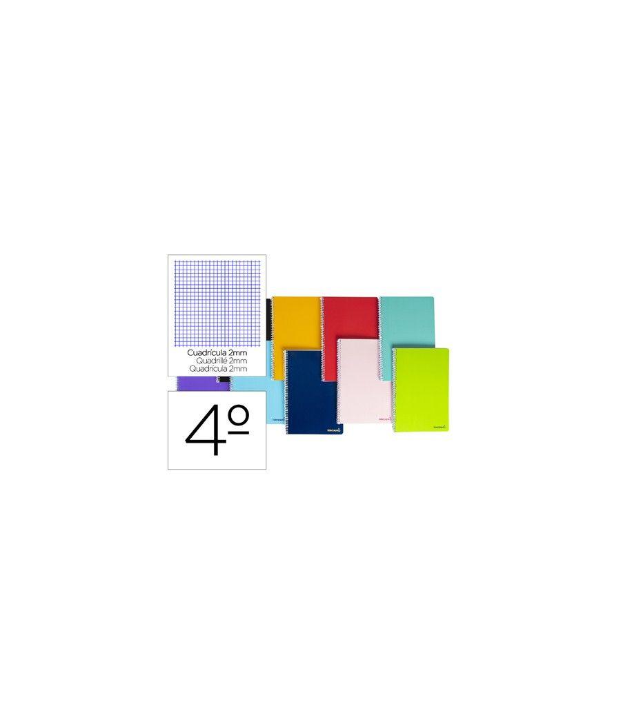 Cuaderno espiral liderpapel cuarto smart tapa blanda 80h 60gr milimetrado 2mm colores surtidos pack 10 unidades - Imagen 2