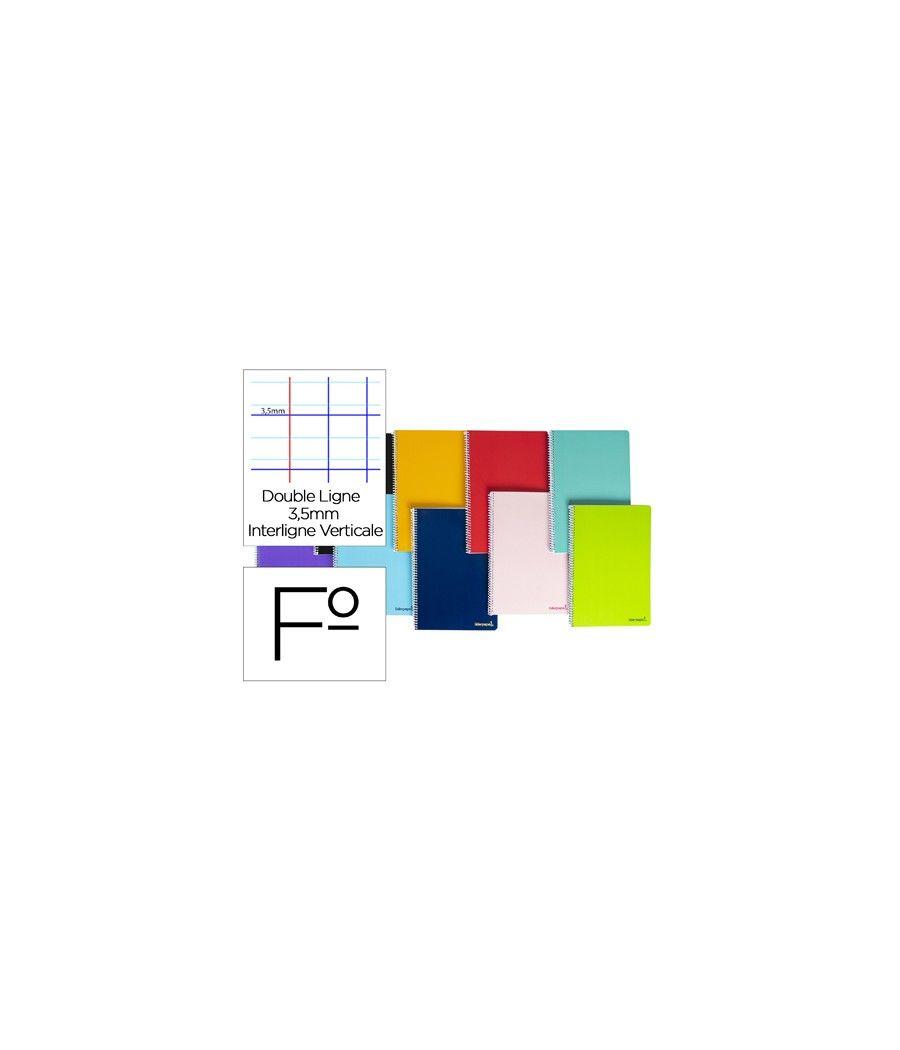 Cuaderno espiral liderpapel folio smart tapa blanda 80h 60gr rayado montessori 3,5mm con margen colores surtidos pack 10 unidade