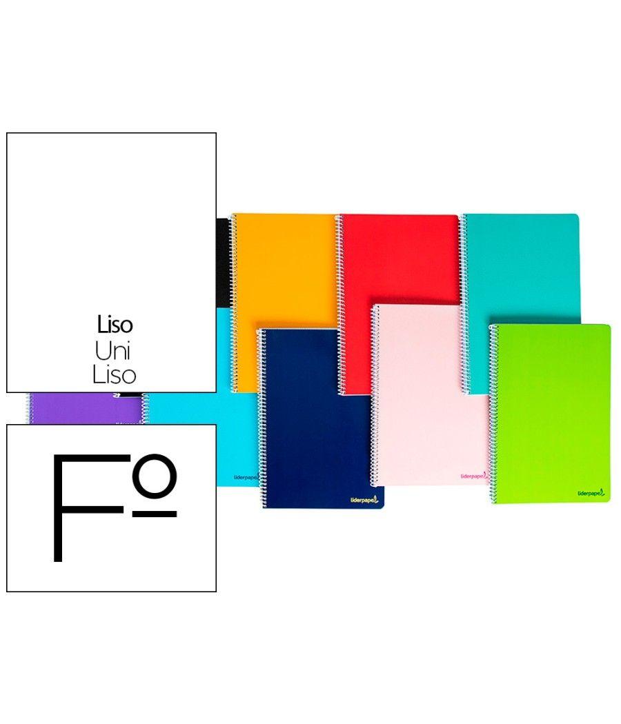 Cuaderno espiral liderpapel folio smart tapa blanda 80h 60gr liso sin margen colores surtidos pack 10 unidades - Imagen 2