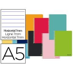 Cuaderno espiral liderpapel a5 micro smart tapa blanda 80h60gr horizontal 7mm doble margen 6 taladros colores - Imagen 2