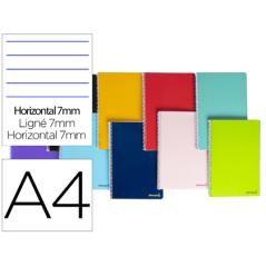 Cuaderno espiral liderpapel a4 micro smart tapa blanda 80h60gr horizontal 7mm doble margen 4 taladros colores - Imagen 2