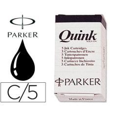 Parker recambio cartucho de tinta largo quink mini negro -5u-