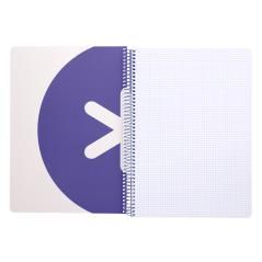 Cuaderno espiral liderpapel a5 antartik tapa dura 80h 100 gr cuadro 5mm color lavanda - Imagen 8