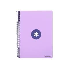 Cuaderno espiral liderpapel a4 micro antartik tapa dura 80h 100 gr cuadro 5 mm sin bandas 4 taladros color lavanda - Imagen 3