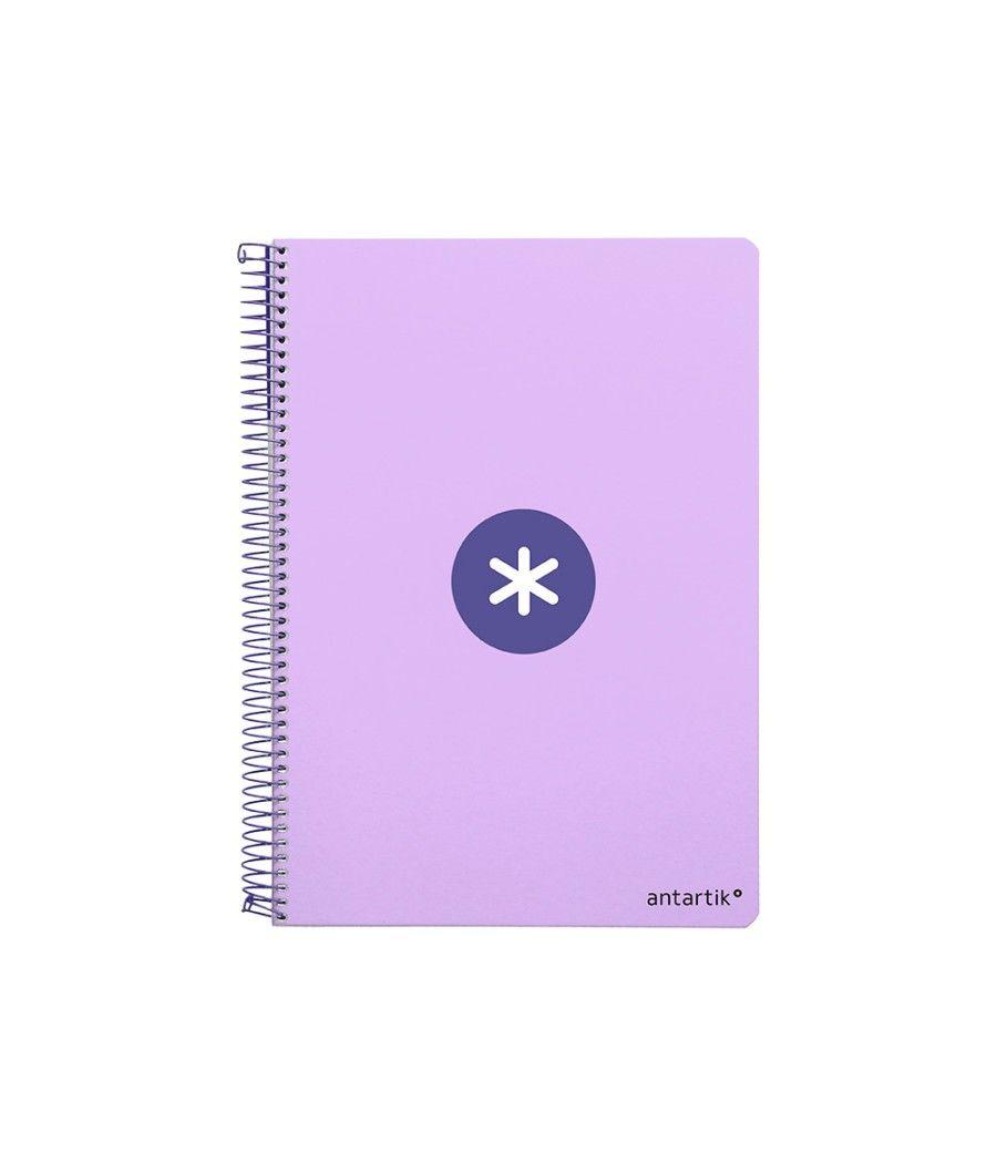 Cuaderno espiral liderpapel a4 micro antartik tapa dura 80h 100 gr cuadro 5 mm sin bandas 4 taladros color lavanda - Imagen 3