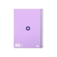 Cuaderno espiral liderpapel a4 micro antartik tapa dura 80h 100 gr cuadro 5 mm sin bandas 4 taladros color lavanda - Imagen 4