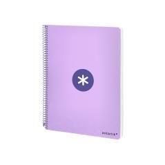 Cuaderno espiral liderpapel a4 micro antartik tapa dura 80h 100 gr cuadro 5 mm sin bandas 4 taladros color lavanda - Imagen 5