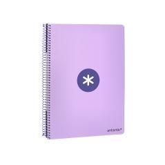 Cuaderno espiral liderpapel a4 micro antartik tapa dura 80h 100 gr cuadro 5 mm sin bandas 4 taladros color lavanda - Imagen 6