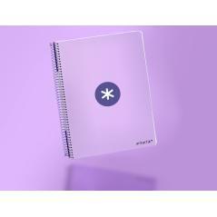 Cuaderno espiral liderpapel a4 micro antartik tapa dura 80h 100 gr cuadro 5 mm sin bandas 4 taladros color lavanda - Imagen 11