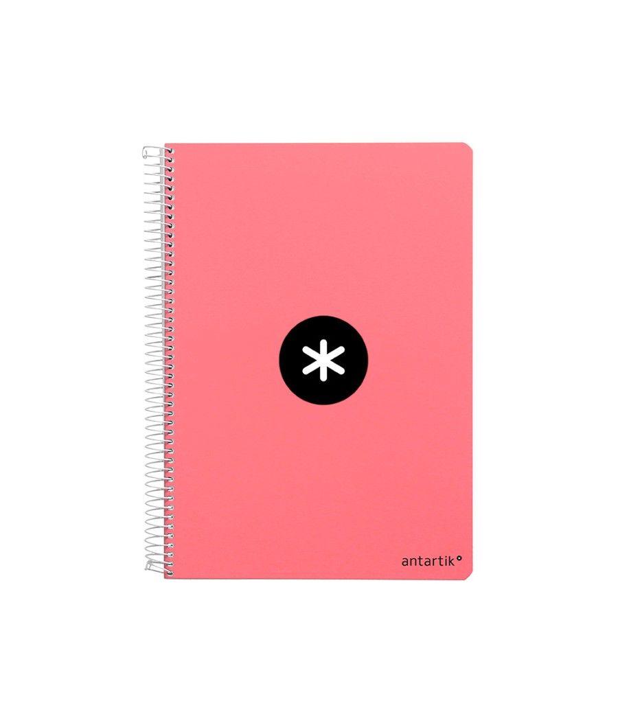 Cuaderno espiral liderpapel a4 micro antartik tapa dura 80 h 100 gr cuadro 5mm sin bandas 4 taladros color coral - Imagen 3