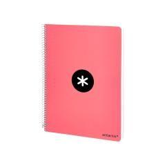 Cuaderno espiral liderpapel a4 micro antartik tapa dura 80 h 100 gr cuadro 5mm sin bandas 4 taladros color coral - Imagen 5