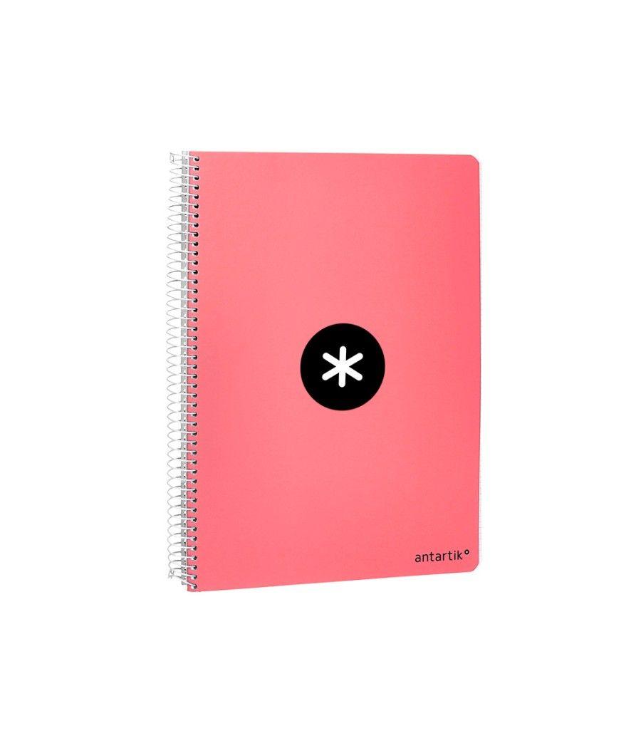 Cuaderno espiral liderpapel a4 micro antartik tapa dura 80 h 100 gr cuadro 5mm sin bandas 4 taladros color coral - Imagen 6