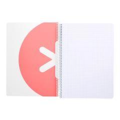 Cuaderno espiral liderpapel a4 micro antartik tapa dura 80 h 100 gr cuadro 5mm sin bandas 4 taladros color coral - Imagen 8