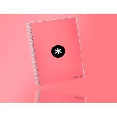 Cuaderno espiral liderpapel a4 micro antartik tapa dura 80 h 100 gr cuadro 5mm sin bandas 4 taladros color coral - Imagen 11