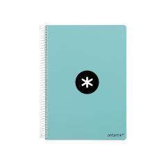 Cuaderno espiral liderpapel a4 micro antartik tapa dura 80h 100 gr cuadro 5mm sin bandas 4 taladros color menta - Imagen 3