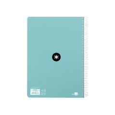 Cuaderno espiral liderpapel a4 micro antartik tapa dura 80h 100 gr cuadro 5mm sin bandas 4 taladros color menta - Imagen 4